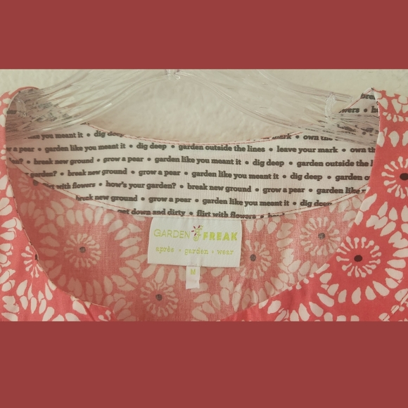 Garden Freak Cotton Print Pompom Trim Dress Sz Medium - Picture 5 of 9